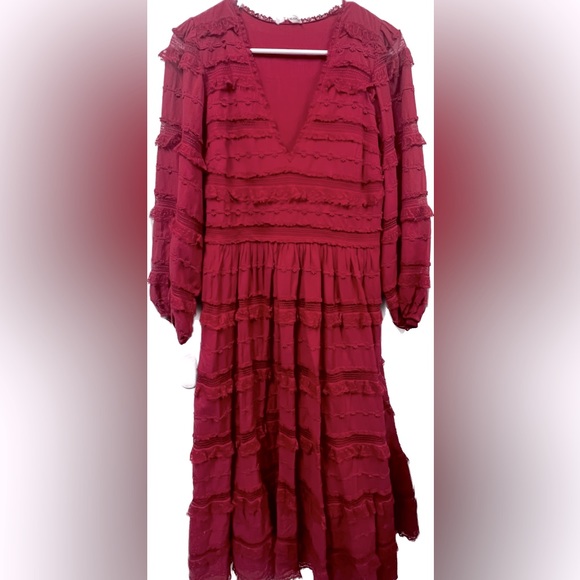 New Pink Ulla Johnson Size 8 Long Sleeve Dress with Tags - Picture 3 of 6